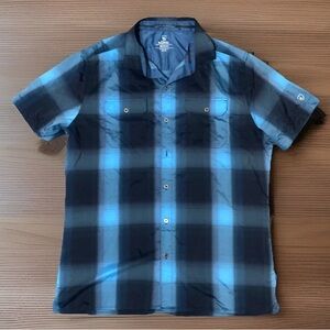 Kuhl Shirt Mens Response Blue Plaid Metal Button Up 7452 Size: M